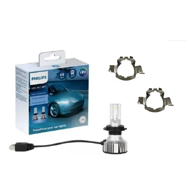 Focos Led H7 Ultinon 200%+luz 6500k Con Sujetadores Linea Vw