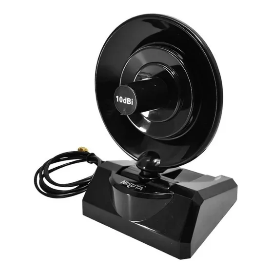 Antena Wireless 2.4 Ghz Radar De 10 Dbi, Cable 1m Rp-sma