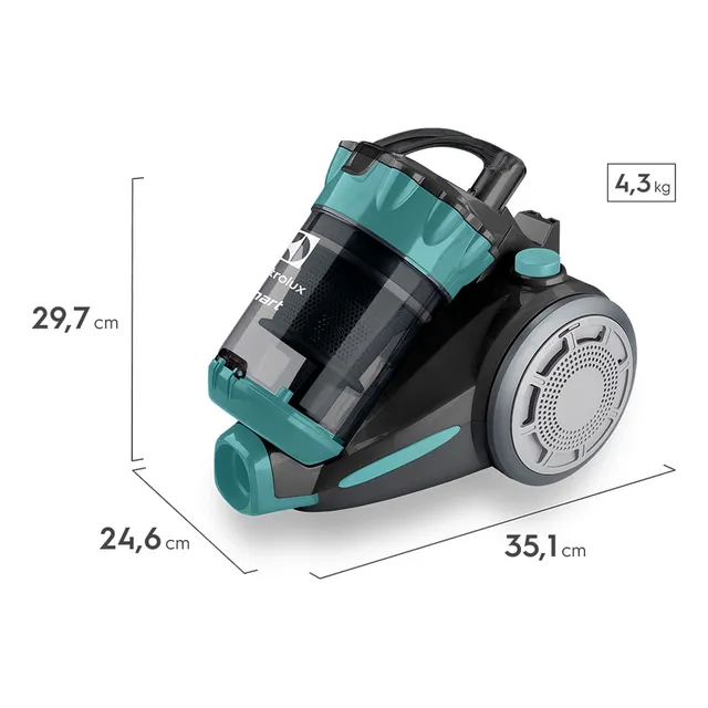 Aspirador De Pó Sem Saco 1300w Electrolux Com Filtro Hepa Cor Preto/Azul 220V