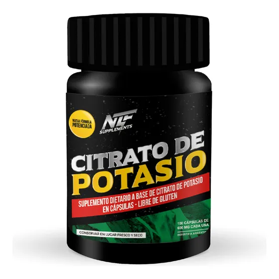 Citrato De Potasio 100% Puro X 100 Capsulas De 600 Mgrs Sabor Neutro
