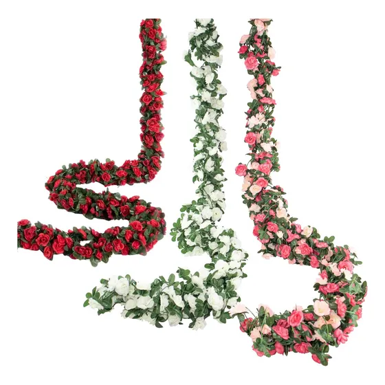 Guirnalda De 45 Flores Guía Artificial 240cm Calidad Premium