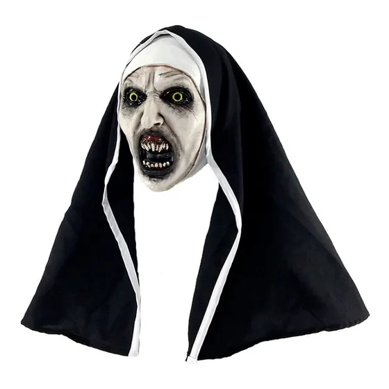 Ghoulish Productions Máscara Látex De La Monja El Conjuro Deluxe Terror Halloween Color Negro