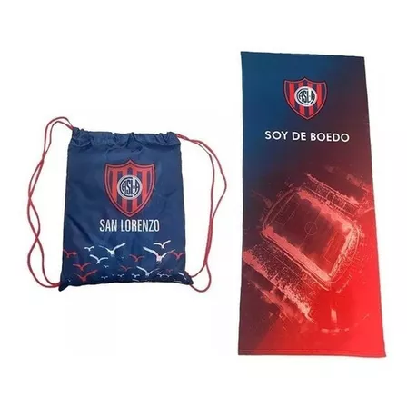 Toallon Futbol Microfibra 70x150 Y Mochila San Lorenzo