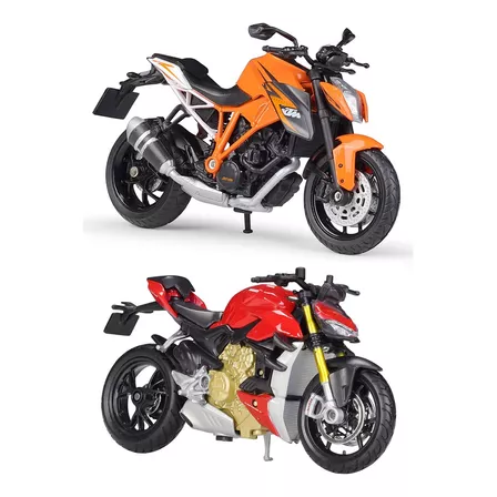 Kit 2/1 Motocicleta Ktm Rc390 Ducati V4s En Miniatura De Met