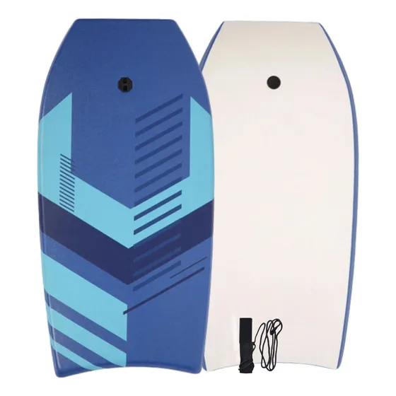 Bodyboard Celeste / Negro + Leash Para Muñeca / Surf Tabla