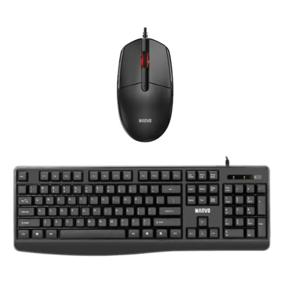 Combo Marvo Teclado / Mouse Cableado Cm009 Negro Negro