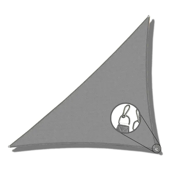 Media Sombra Toldo Vela Triangular Gris 90% 3m X 4m X 4.9m Gris