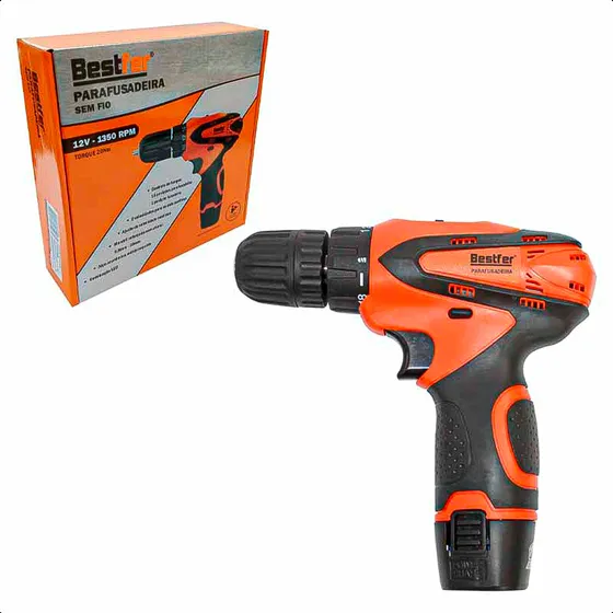 Parafusadeira Portátil Sem Fio Reversível 12v Bestfer