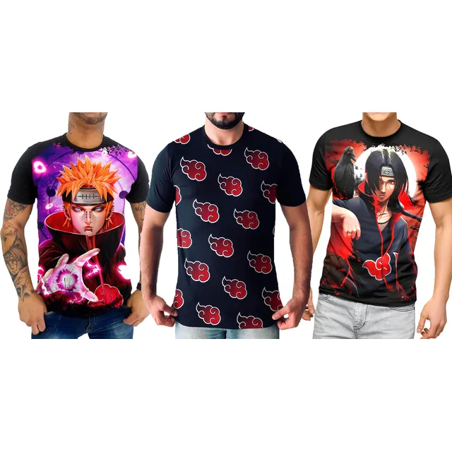 Kit Camisetas Naruto Akatsuki Sasori Pain Nagato Deidara 