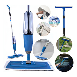Esfregão Mop Limpeza Spray Rodo Mágico + Limpador Vidros Esfregão Mop Limpeza Spray Rodo Mágico + Limpador Vidros