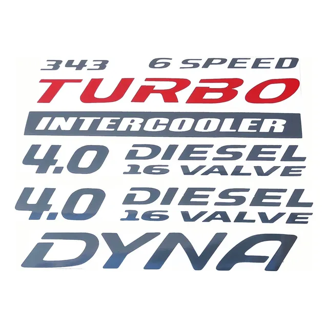 Kit 4 Calcomanias Toyota Dyna Turbo Intercooler 387 343 