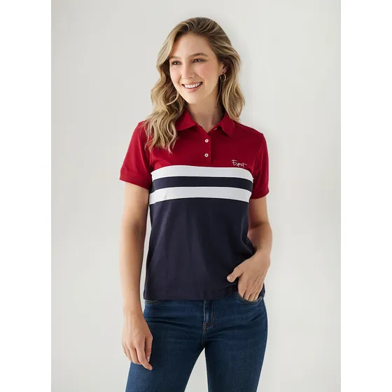 Camiseta Esprit 601f100 Rojo Mineral Medio