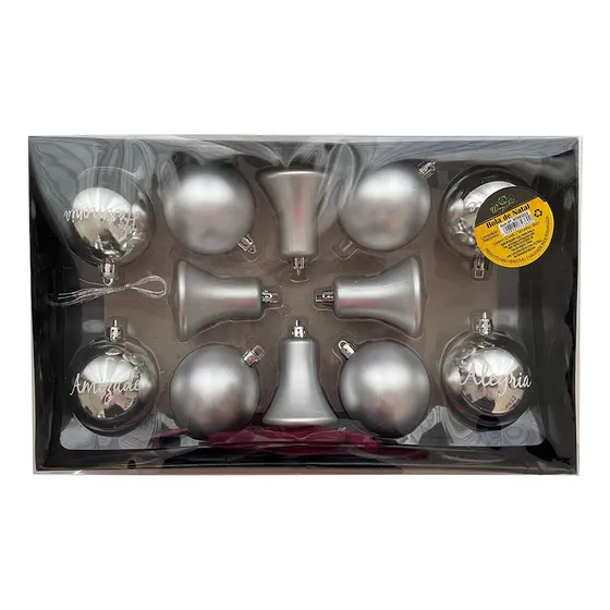 Enfeite P/ Arvore De Natal Bolas Sinos 12 Enfeites Variados