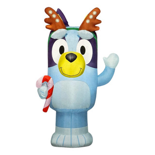 Gemmy Bluey Inflável De Natal Com Bastão De Doces De 107 Cm Gemmy Bluey Inflável De Natal Com Bastão De Doces De 107 Cm