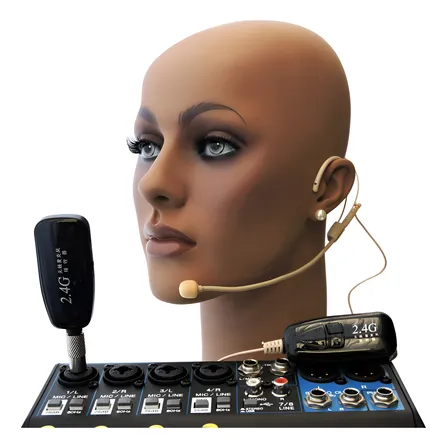 Microfone De Cabeça Sem Fio 2.4g Xxlive-g18 B Academ Palestr Creme