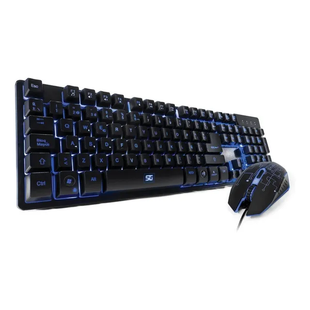 Vorago KM-500 Kit Gamer De Teclado y Mouse Anto-ghosting Ergonomico Hasta 3200 DPI Cuerpo Iluminado