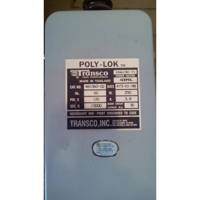 Transformador De Neón Poly - Lok Tm, Usado