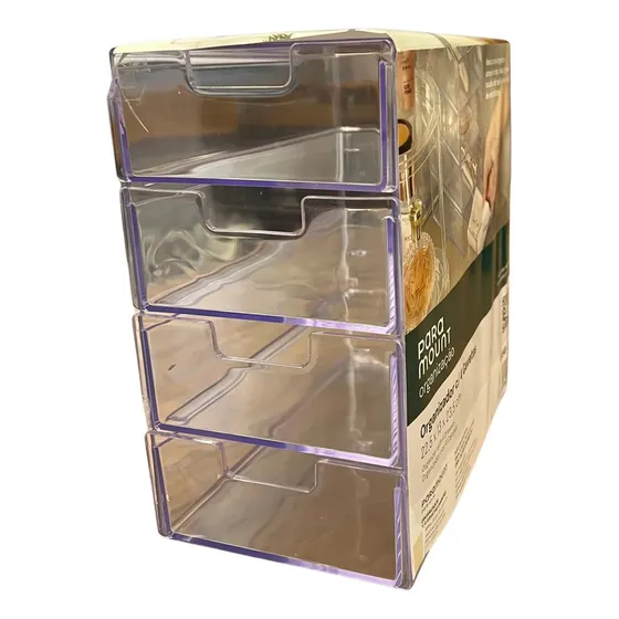 Organizador C/ 4 Gavetas Para Óculos,maquiagens E Escritório