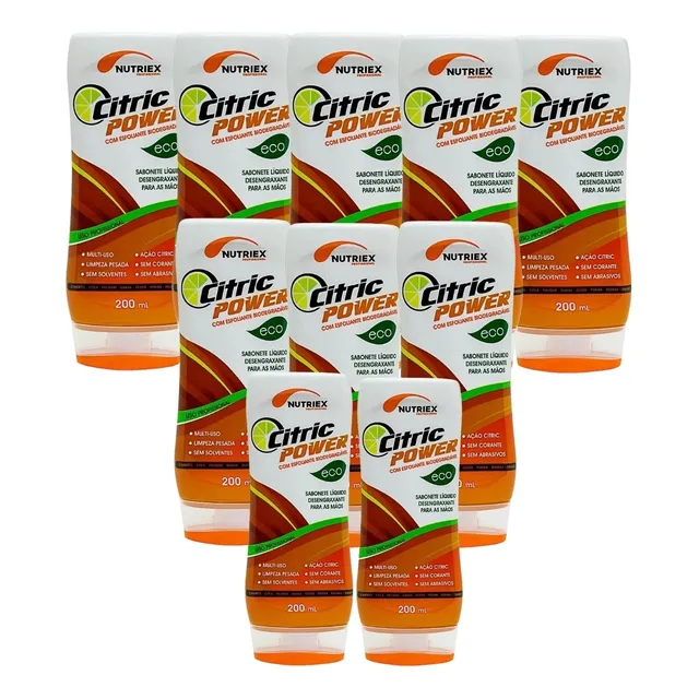 Kit 10 Sabonete Líquido Desengraxante Óleo Fragrância 200 Ml
