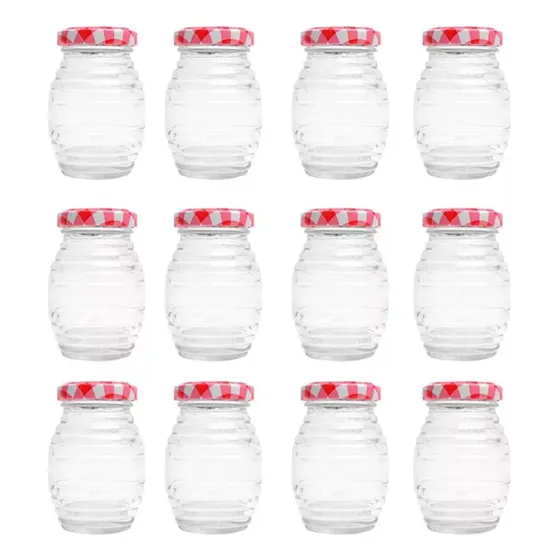Pack 12 Frascos De Vidrio Con Tapa Conserva Barrilito 100ml Color Variados