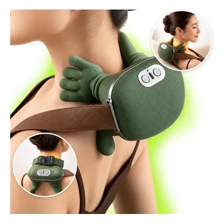 Massageador Pescoço Ombro Maozinha 3d Aquecimento Elétrico 127/220v Verde-musgo