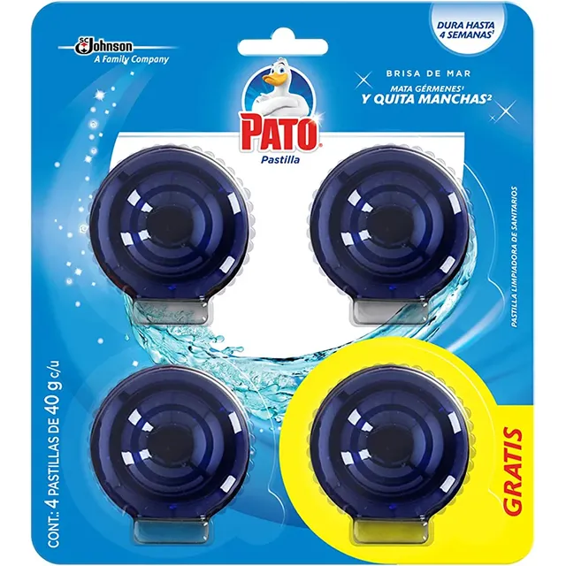 Pastilla Mr Músculo Pato Azúl 4 Pack, Caja Con 12 Piezas