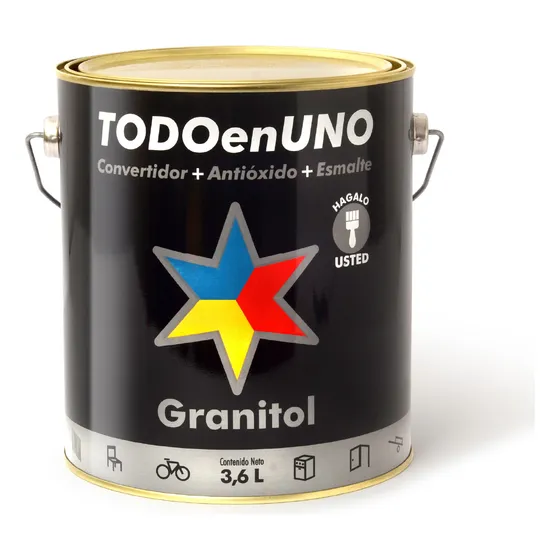Esmalte Convertidor De Óxido 3 En 1 Granitol De Sika 3,6 Lt Color Rojo