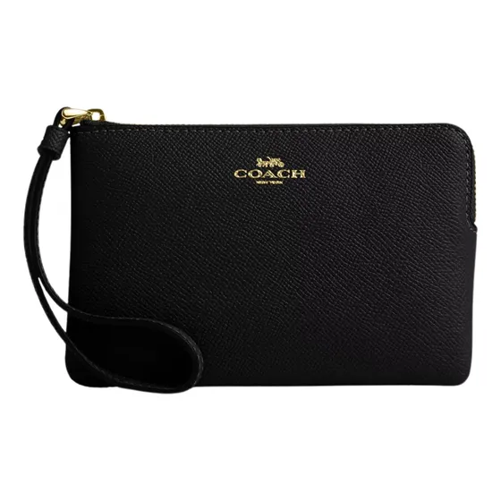 Monedero Coach Corner Zip Wristlet Black