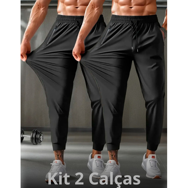 Kit Calça Masculina Com Elastano Esportiva Fitness Slim Kit Calça Masculina Com Elastano Esportiva Fitness Slim