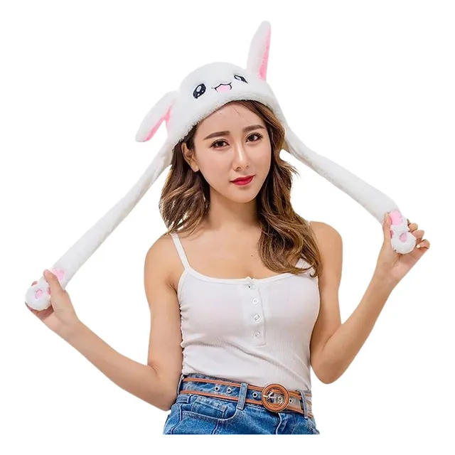 Gorro De Conejo Con Orejas Moviles, Gorro Suave Kawaii Kpop