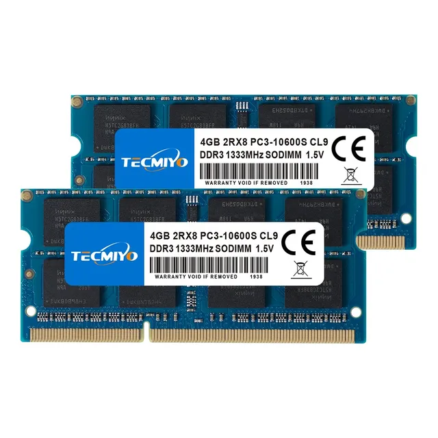 Memoria Ram Tecmiyo 8gb (2x4gb) Ddr3-1333 Sodimm Pc3-10600s