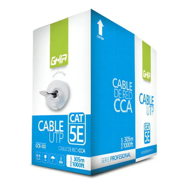 Cable De Red Ghia Cat5e Utp Calibre 24awg 305 Mts Color Azul