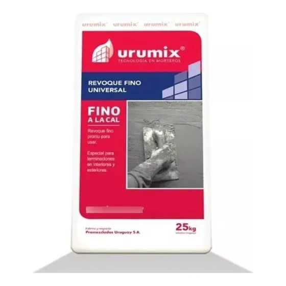 Revoque Fino A La Cal Urumix 25kg Mezcla Pronta Pf