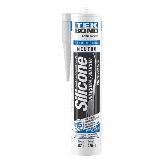 Pegamento adhesivo de silicona negra neutra de Tekbond, cartucho adhesivo de silicona neutra negra Saint Gobain, 280 g/280 ml