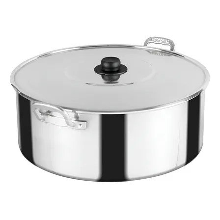 Arrocera 45 Cm Vasconia De Aluminio C/tapa De Aluminio Color Plateado