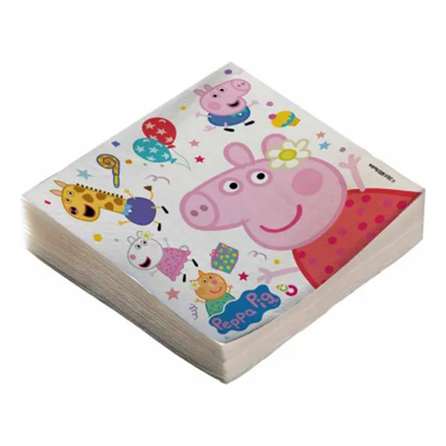 Cotillón Servilletas Impresas X 20 Peppa Pig Color Blanco