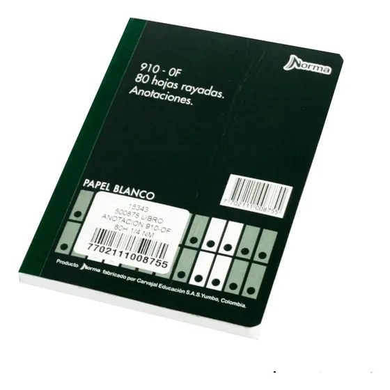 Libreta Rayada 1/4 910-0f 80h Norma Color Negro