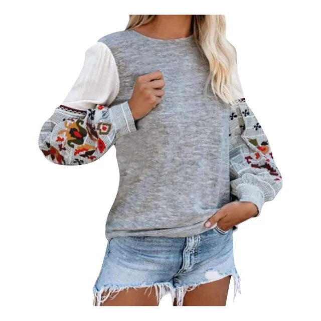 Blusa Mujer Gemira Manga Larga Elegante O Cuello Fiesta Tops