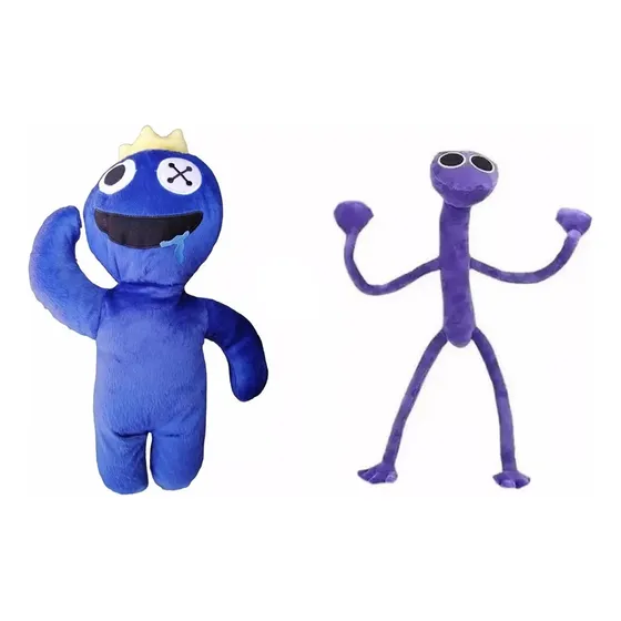 Kit 2 Peluches Rainbow Friends 50 Cm Azul Y Morado