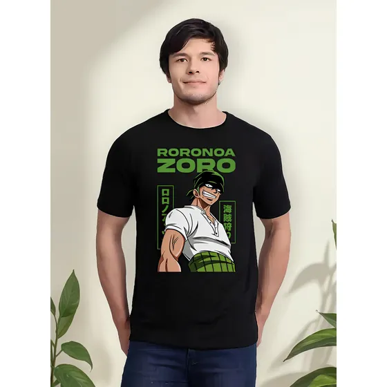Remera One Piece Roronoa Zoro 006 (negra:) Ideas Mvd
