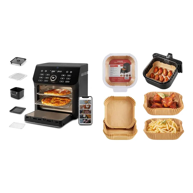 Combo Horno Tostador Y Freidora De Aire 10 Qt 14 Funciones