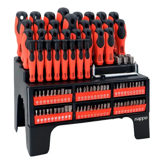 Kit Destornilladores Nappo 100 Pzs P. Magnéticas, Ergonómico