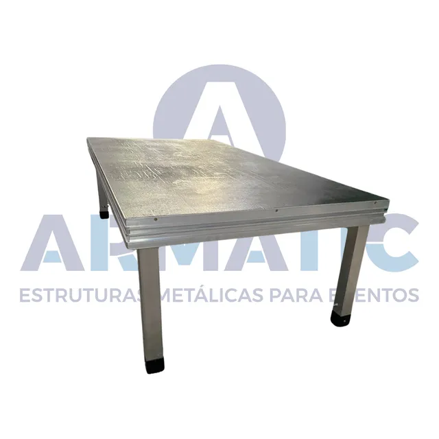 Palco Praticável Alumínio 2x1m C/pés Telescópicos Armatic