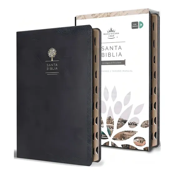 Biblia Rvr 1960 Letra Grande. Símil Piel Negro Índice Manual | Cuotas sin interés