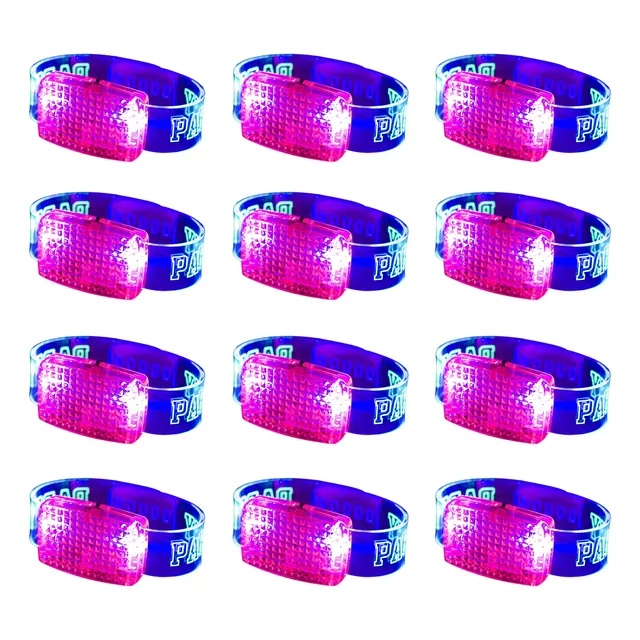 Pack X 12 Pulseras Led Audiorítmicas Cotillón Fiestas Evento