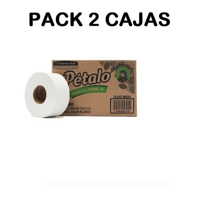 2 Cajas Papel Higienico Petalo Blanco 6 Rollos C/250 M 90553