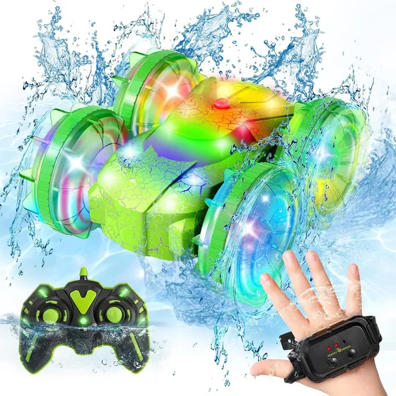 Coche Rc Anfibio Con Luces Para Niños De 6 A 12 Años