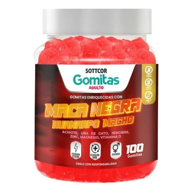 Maca Negra Huanarpo Macho Gomitas Sottcor 100 Gr