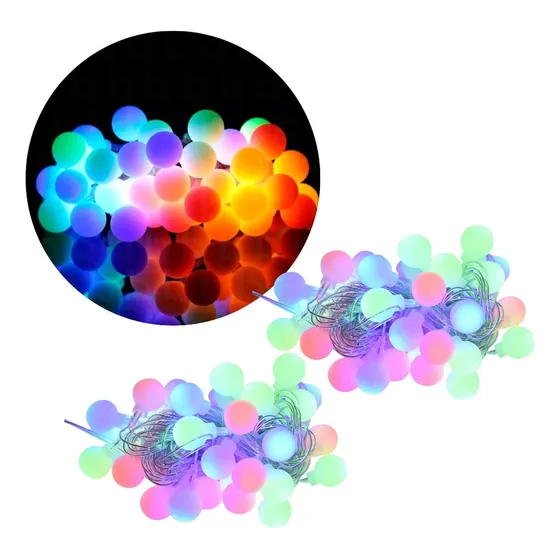 2024 2 Pz Natal Série 28 Led Minisphere Shape Cores 4m