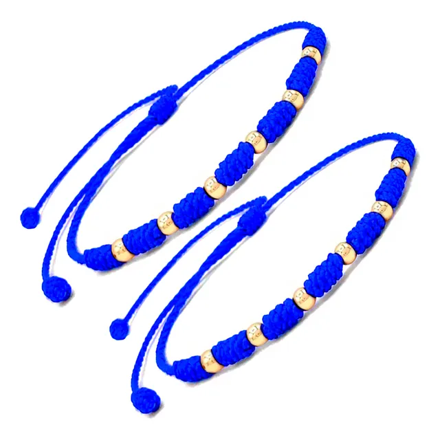Pulsera Para Pareja 7 Nudos Oro 18k Garantizado 0,8 Gramos